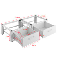 Waschmaschinen-Sockel 2-fach Heyen mit 2 Schubladen 150kg Weiss