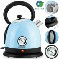 Wasserkocher aus Edelstahl im Retro Design ~ blau