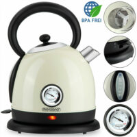 Wasserkocher aus Edelstahl im Retro Design ~ creme