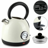 Wasserkocher aus Edelstahl im Retro Design ~ creme