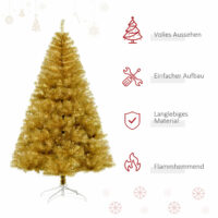 Weihnachtsbaum 180cm Gold künstlicher Christbaum