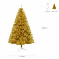Weihnachtsbaum 180cm Gold künstlicher Christbaum