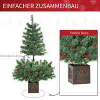 Weihnachtsbaum im Topf mit Deko 180cm künstlicher Christbaum