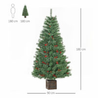 Weihnachtsbaum im Topf mit Deko 180cm künstlicher Christbaum