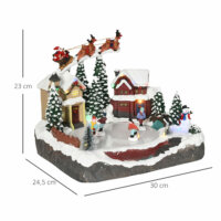Weihnachtsdorf mit beweglichen Figuren und 13 bunten LEDs