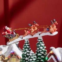Weihnachtsdorf mit beweglichen Figuren und 13 bunten LEDs