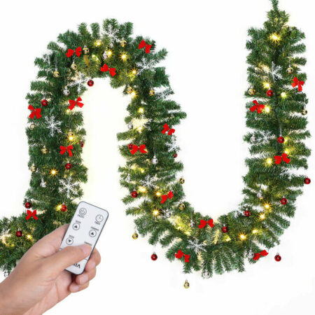 Weihnachtsgirlande + Deko 5m 80x LED ~ Fernbedienung