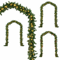 Weihnachtsgirlande mit Deko Lichterkette 5m 80 x LED