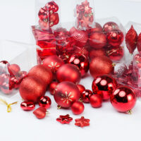 Weihnachtskugeln Christbaumkugeln 103 Stk. rot Mix