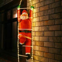 Weihnachtsmann auf Leiter Lichterkette ~ 90cm