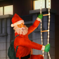 Weihnachtsmann auf Leiter Lichterkette ~ 90cm