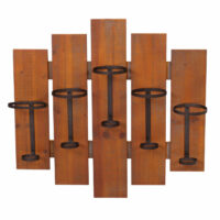 Weinregal Wandregal  Holz Metall ~ 5 Flaschen