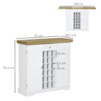 Weinschrank für 18 Flaschen Weinregal Buffet 140L x 36B x 91.5Hcm