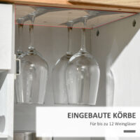 Weinschrank für 18 Flaschen Weinregal Buffet 140L x 36B x 91.5Hcm