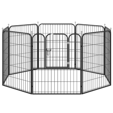 Welpenauslauf Freigehege Laufstall Metall 79x100cm Schwarz