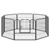 Welpenauslauf Freigehege Laufstall Metall 79x79cm Schwarz