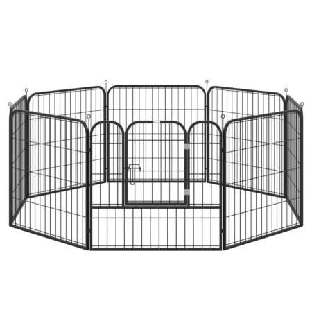 Welpenauslauf Freigehege Laufstall Metall 79x79cm Schwarz
