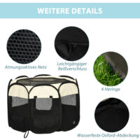 Welpenlaufstall Faltbarer Welpenauslauf Freigehege 92x92x58cm