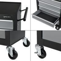 Werkstattwagen Werkzeugwagen mit 5 Schubladen Stahl Schwarz