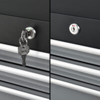 Werkstattwagen Werkzeugwagen mit 7 Schubladen Stahl Schwarz