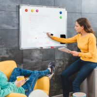 Whiteboard Magnettafel Wandtafel mit Zubehör 60x45cm