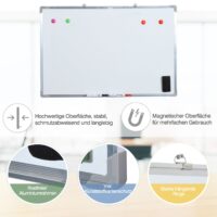 Whiteboard Magnettafel Wandtafel mit Zubehör 90x60cm