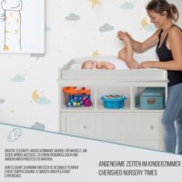 Wickelkommode - 2 Schubladen 3 Fächer Weiss 50x93.5x88cm