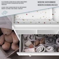 Wickelkommode - 2 Schubladen 3 Fächer Weiss 50x93.5x88cm