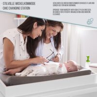 Wickelkommode - 2 Schubladen 3 Fächer Weiss 50x93.5x88cm