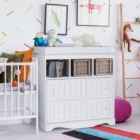 Wickelkommode - 2 Schubladen 3 Fächer Weiss 50x93.5x88cm