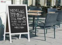 XL Kundenstopper Werbetafel 118x61cm  Kreidetafel Weiss