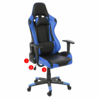 XXL Bürostuhl Racer Gamingstuhl 150kg belastbar schwarz blau