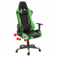 XXL Bürostuhl Racer Gamingstuhl 150kg belastbar - schwarz grün