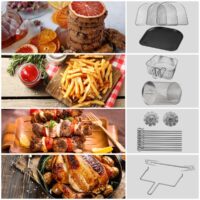 XXXL 8in1 Heissluftfritteuse 12L + Zubehör 1800W LED Display mit Touch Screen