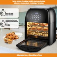 XXXL 8in1 Heissluftfritteuse 12L + Zubehör 1800W LED Display mit Touch Screen