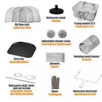 XXXL 8in1 Heissluftfritteuse 12L + Zubehör 1800W LED Display mit Touch Screen