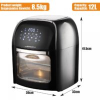 XXXL 8in1 Heissluftfritteuse 12L + Zubehör 1800W LED Display mit Touch Screen