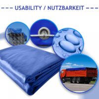Abdeckplane Blau 4x6m 650g/m² Wasserdicht Reissfest