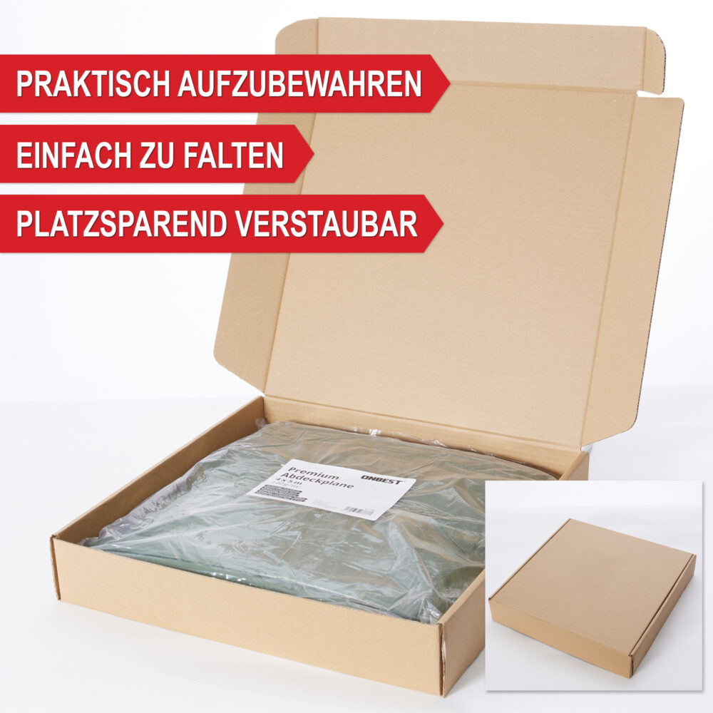 Extra große Abdeckplane 5x6m, wetterfest und strapazierfähig.