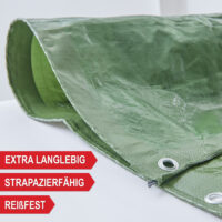 Extra große Abdeckplane 5x6m, wetterfest und strapazierfähig.