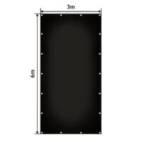 Abdeckplane Schwarz 3x6m 650g/m² Wasserdicht Hitzebeständig