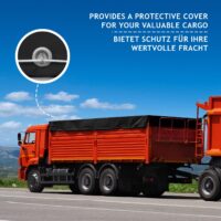 Abdeckplane Schwarz 3x6m 650g/m² Wasserdicht Hitzebeständig