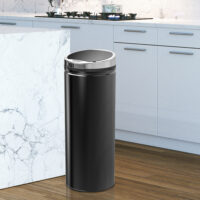 Abfalleimer mit Sensor 30L Edelstahl schwarz