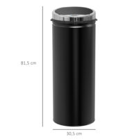 Abfalleimer mit Sensor 30L Edelstahl schwarz