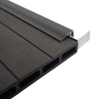 Abschluss-Set WPC-Sichtschutz Windschutz 180cm anthrazit Savon