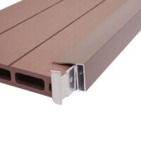 Abschluss-Set WPC Sichtschutz Alu-Pfosten 180cm braun Savon