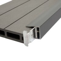 Abschluss-Set für WPC-Sichtschutz Alu-Pfosten 180cm grau Savon