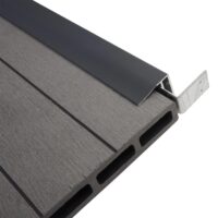 Abschluss-Set für WPC-Sichtschutz Windschutz Pfosten 180cm grau Savon