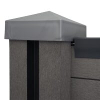 Abschluss-Set für WPC-Sichtschutz Windschutz Pfosten 180cm grau Savon