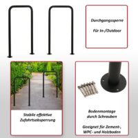 Absperrbügel Durchgangssperre aus Stahl 120x70x12 cm